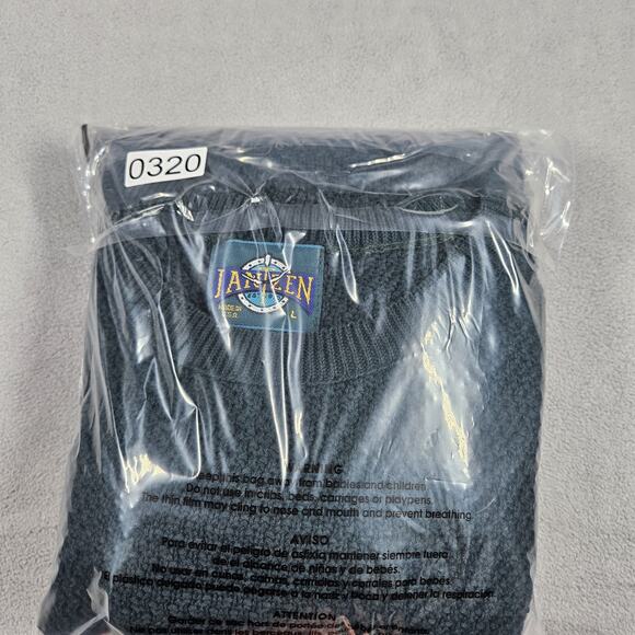 Vtg Jantzen Sweater Mens Large Green Black Colorblock Pullover Holiday USA - Picture 15 of 15